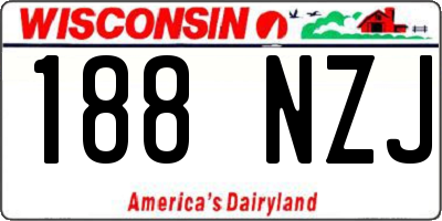 WI license plate 188NZJ