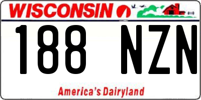 WI license plate 188NZN