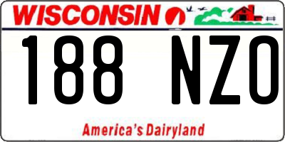 WI license plate 188NZO