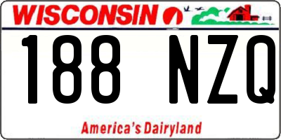 WI license plate 188NZQ
