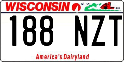 WI license plate 188NZT