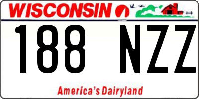WI license plate 188NZZ