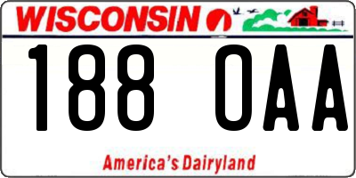 WI license plate 188OAA