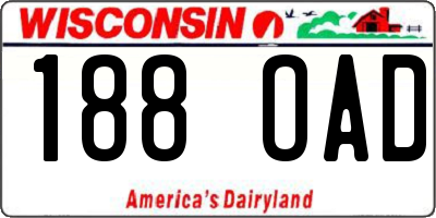 WI license plate 188OAD