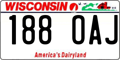 WI license plate 188OAJ