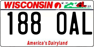 WI license plate 188OAL
