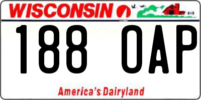 WI license plate 188OAP