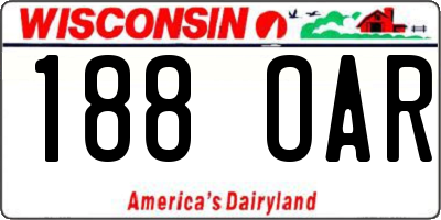 WI license plate 188OAR