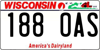 WI license plate 188OAS