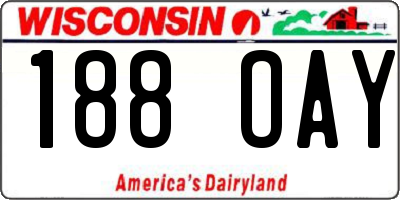 WI license plate 188OAY