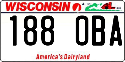 WI license plate 188OBA
