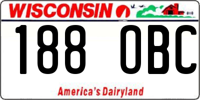 WI license plate 188OBC