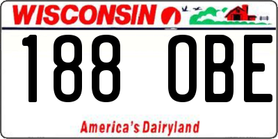 WI license plate 188OBE