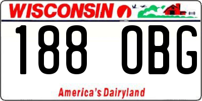 WI license plate 188OBG