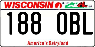 WI license plate 188OBL