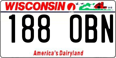 WI license plate 188OBN