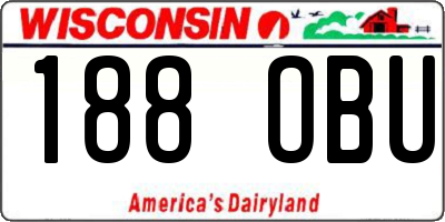 WI license plate 188OBU