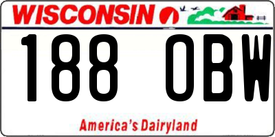 WI license plate 188OBW