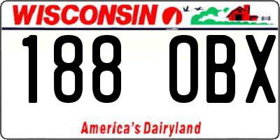 WI license plate 188OBX
