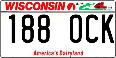 WI license plate 188OCK