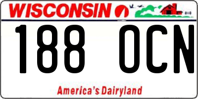 WI license plate 188OCN