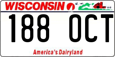 WI license plate 188OCT