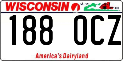 WI license plate 188OCZ