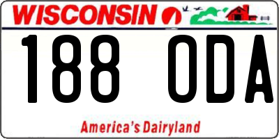 WI license plate 188ODA