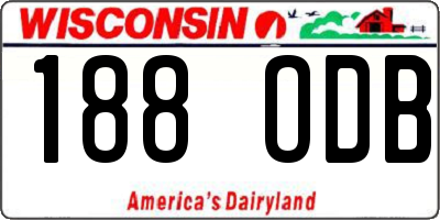 WI license plate 188ODB
