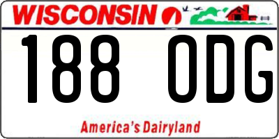 WI license plate 188ODG