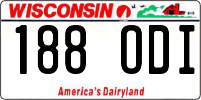 WI license plate 188ODI