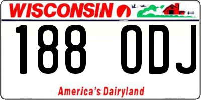 WI license plate 188ODJ