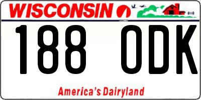 WI license plate 188ODK