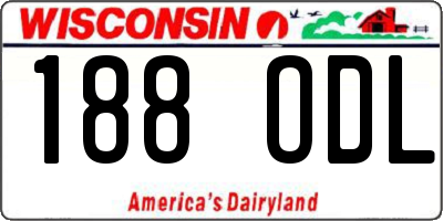 WI license plate 188ODL