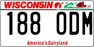 WI license plate 188ODM