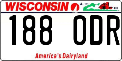 WI license plate 188ODR