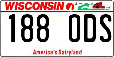 WI license plate 188ODS