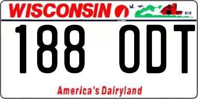 WI license plate 188ODT