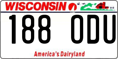 WI license plate 188ODU