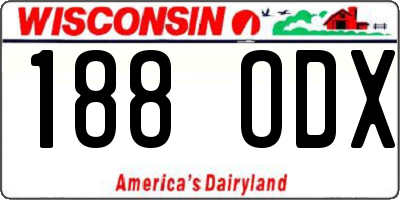WI license plate 188ODX