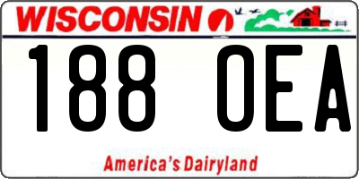 WI license plate 188OEA