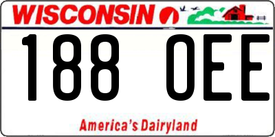 WI license plate 188OEE