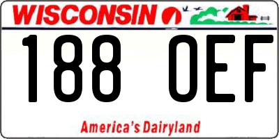 WI license plate 188OEF