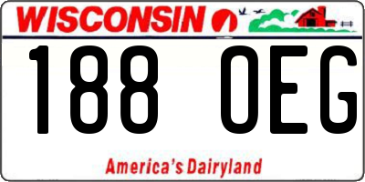 WI license plate 188OEG