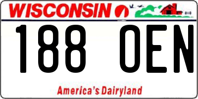 WI license plate 188OEN