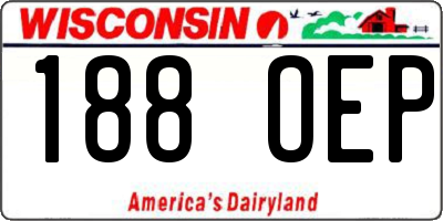 WI license plate 188OEP