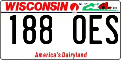 WI license plate 188OES