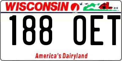 WI license plate 188OET