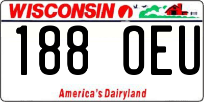 WI license plate 188OEU
