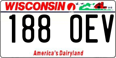 WI license plate 188OEV